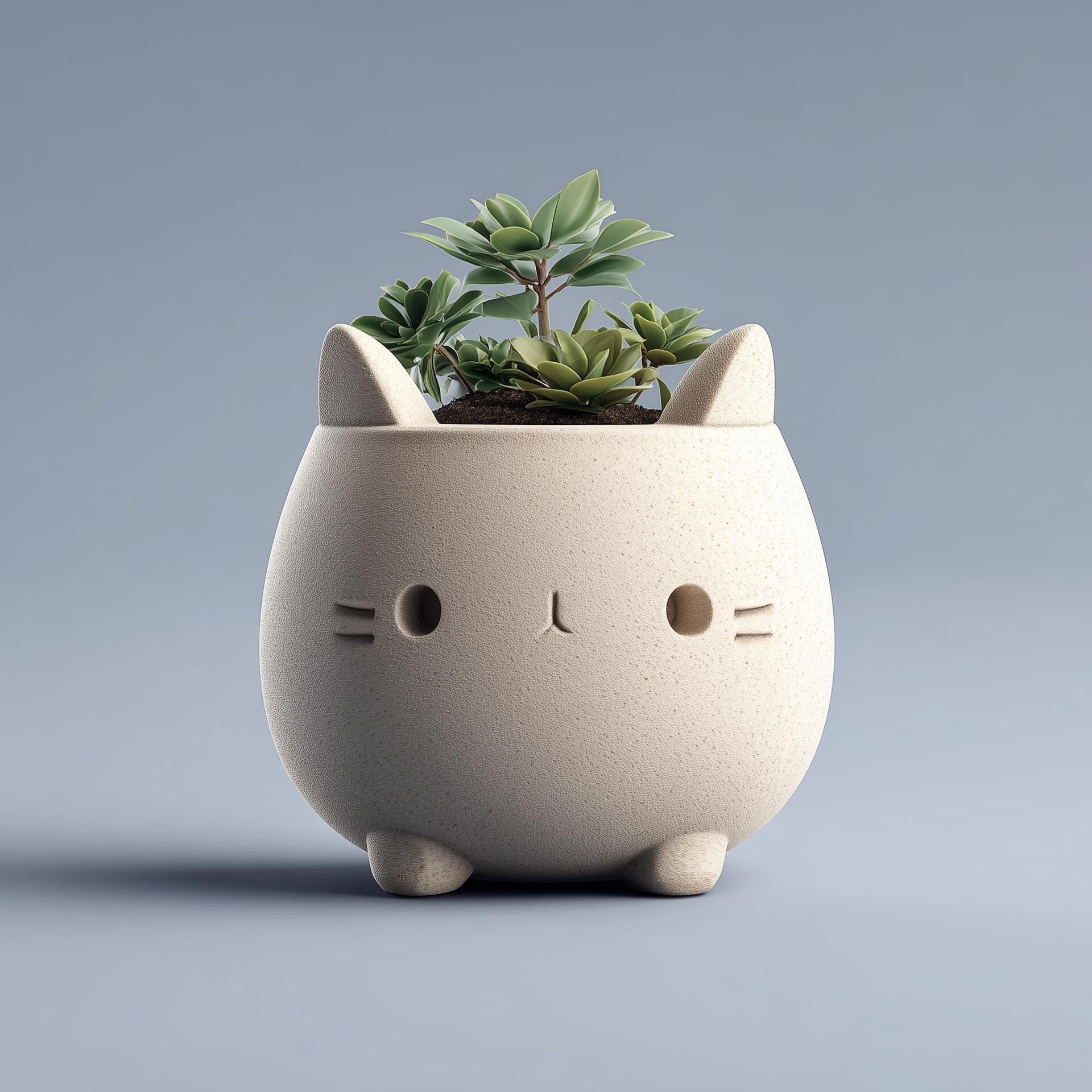 3D Printed Cat Planter | Kawaii Succulent Pot