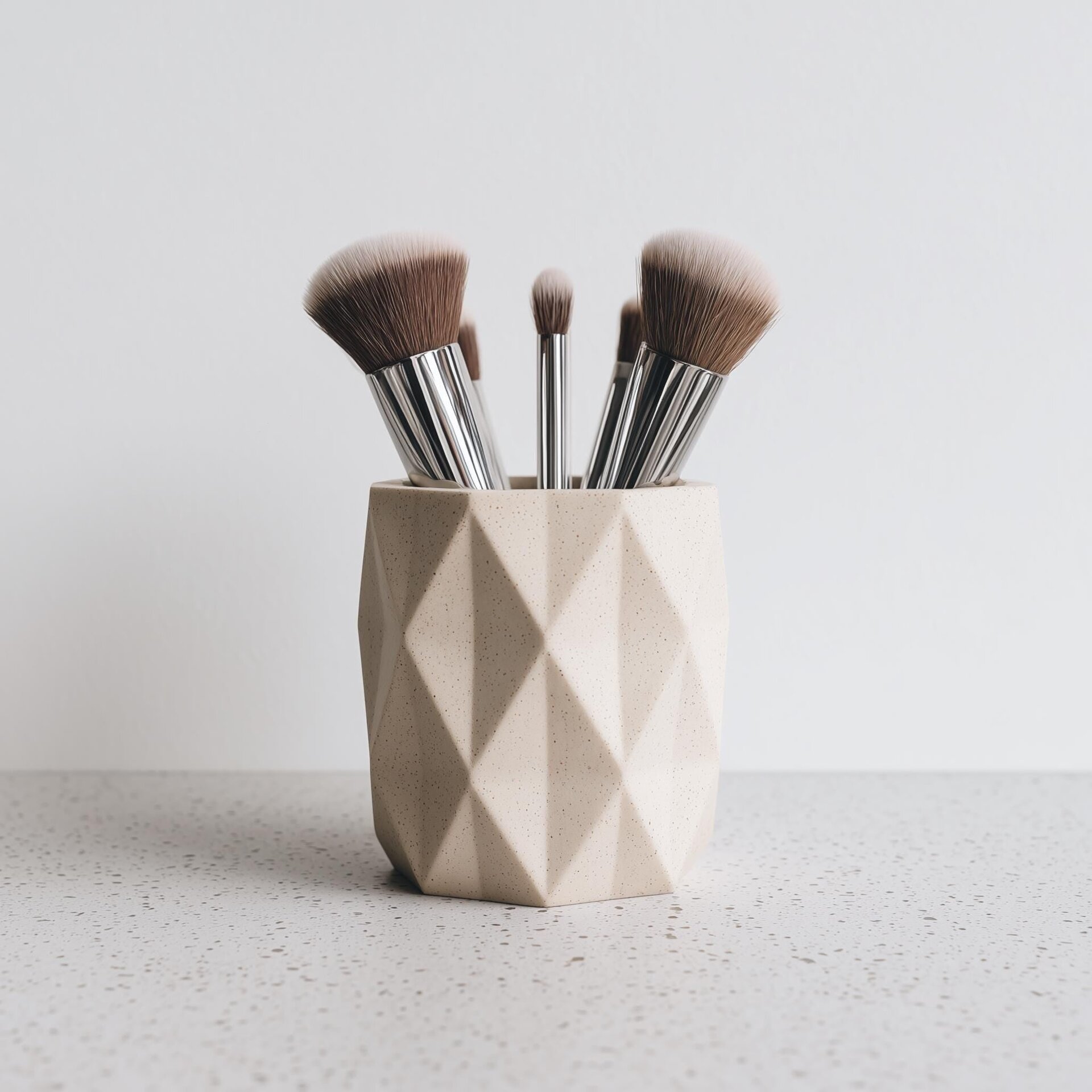 3D Printed Faceted Brush and Pen Holder