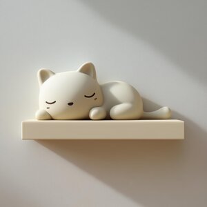 3D Printed Sleeping Cat Wall Shelf