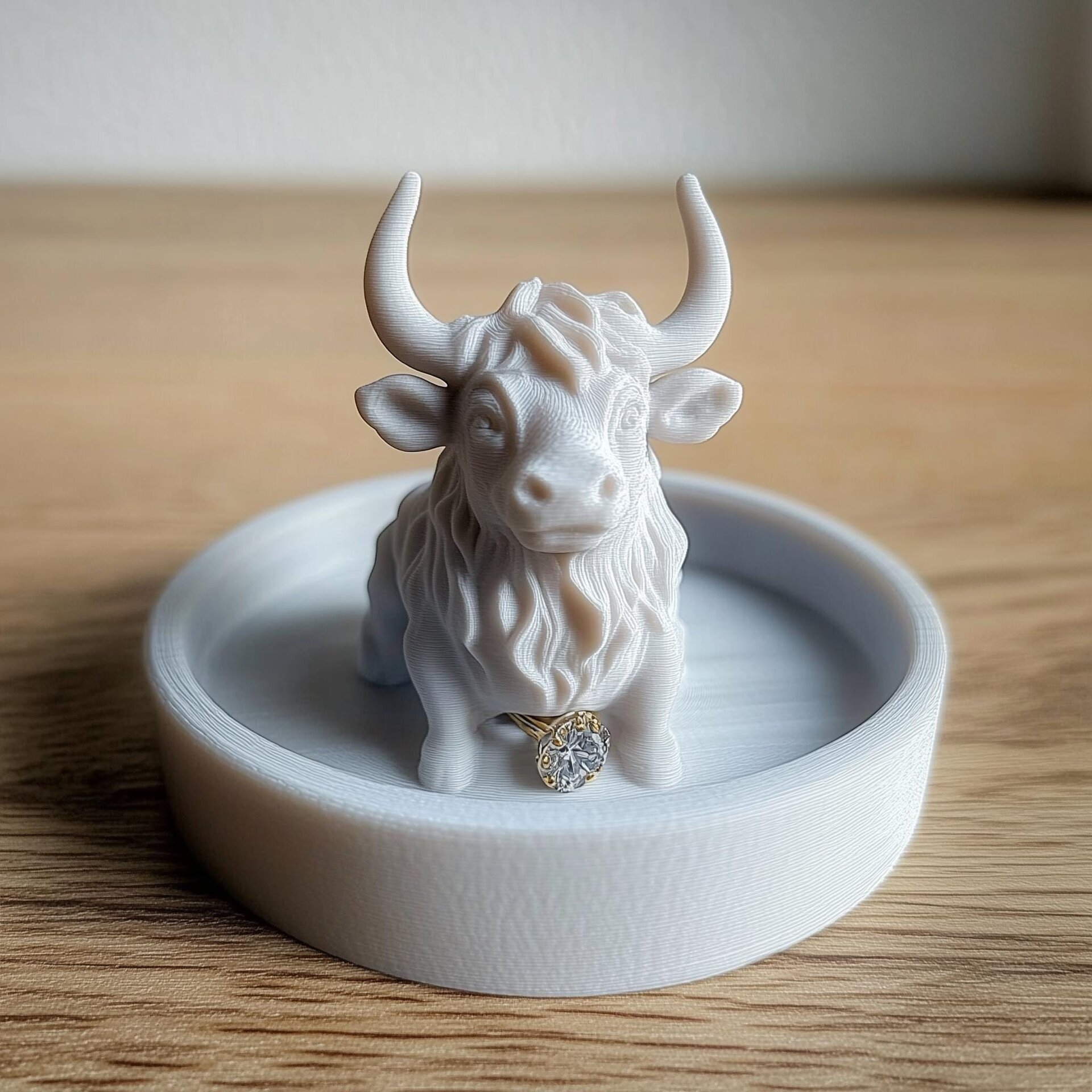 3D Printed Highland Cow Jewelry Dish