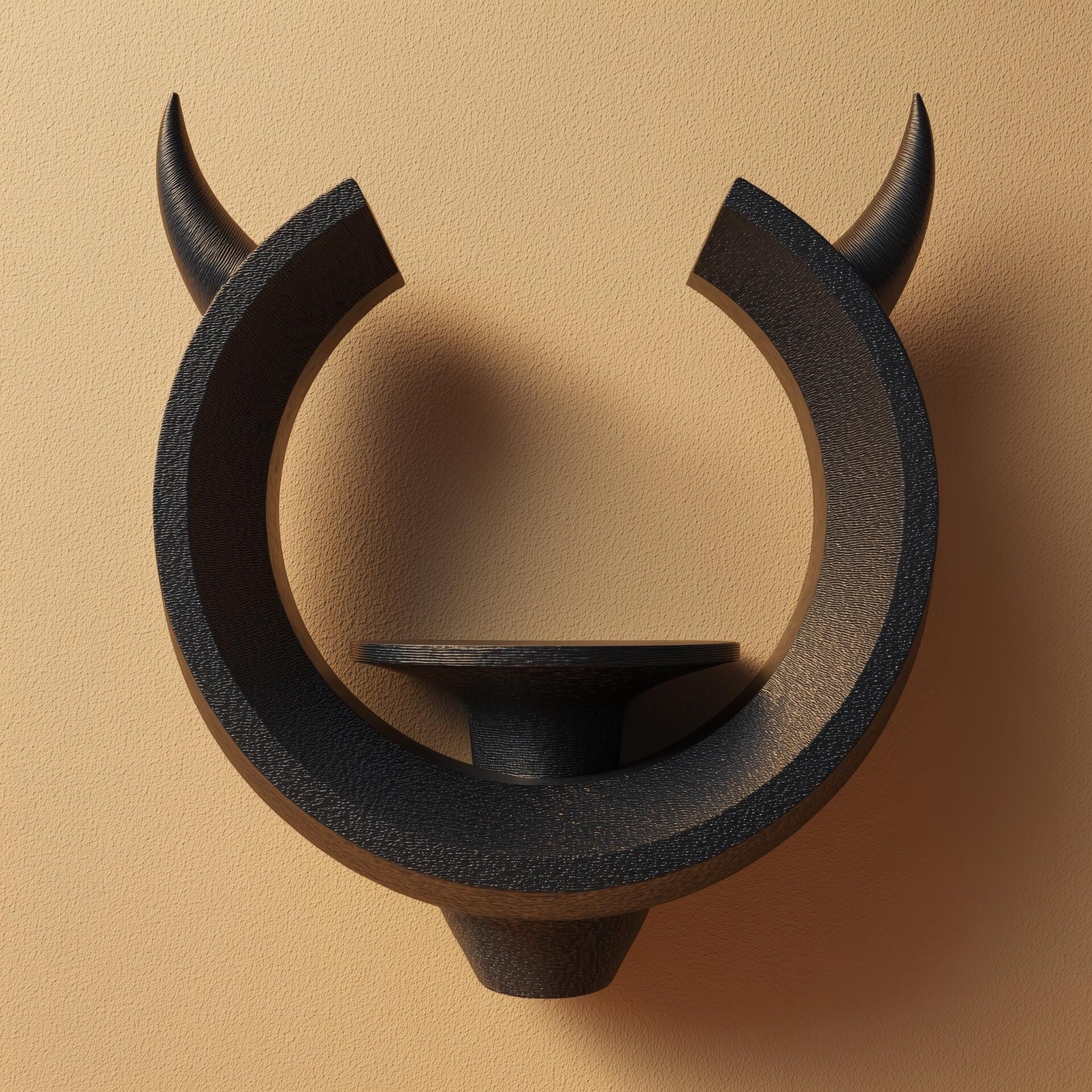 3D Printed Horn Ring Altar Wall Shelf