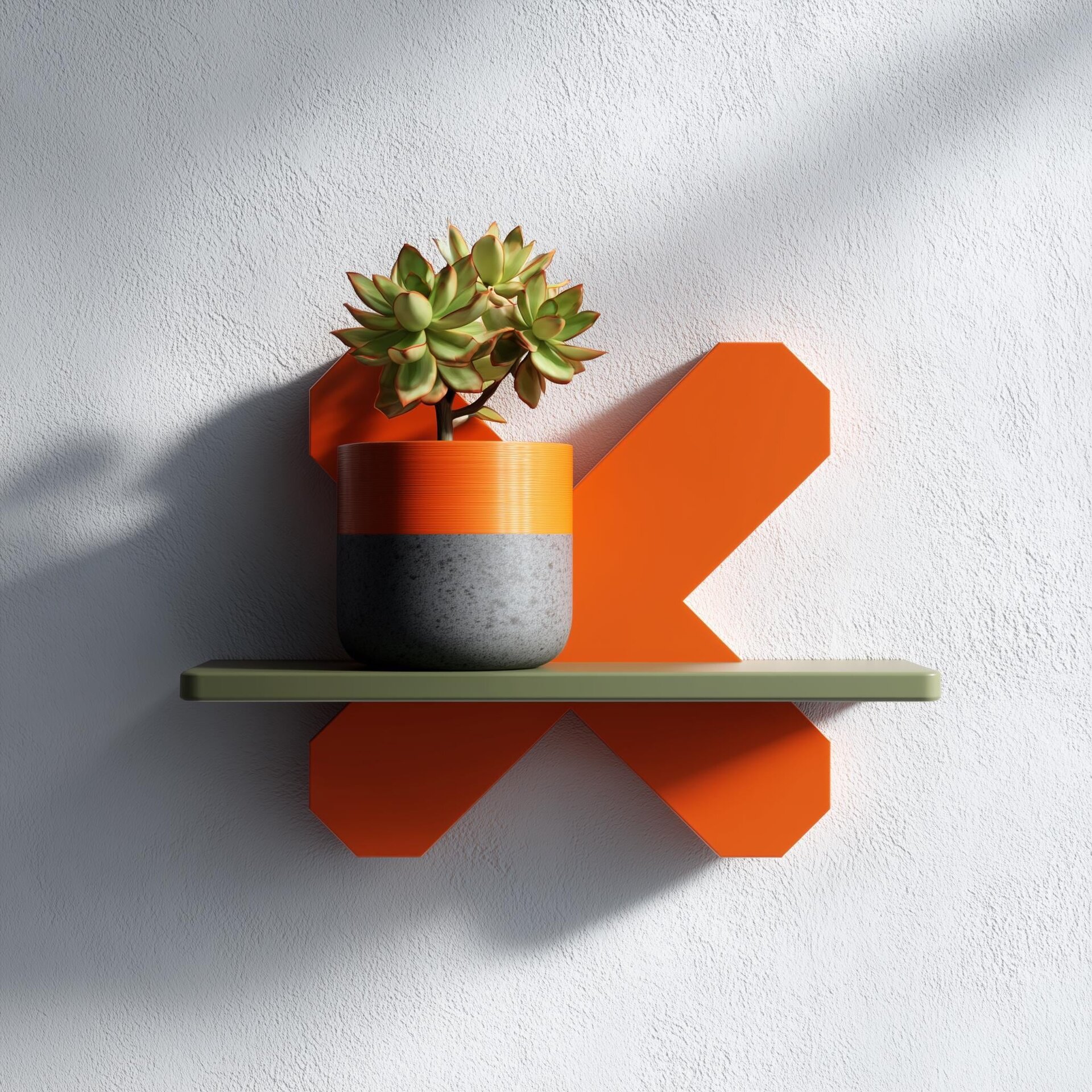 3D Printed X-Form Wall Shelf