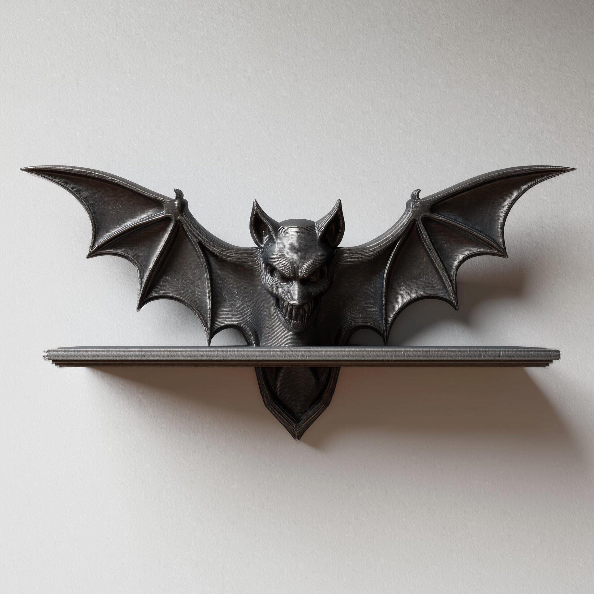 3D Printed Gothic Bat Wall Shelf