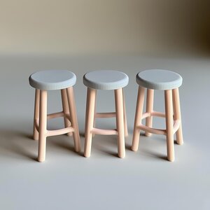 3D Printed 1:12 Bar Stool Set of 3
