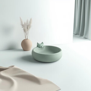 3D Printed Cat-Shaped Pet Bowl