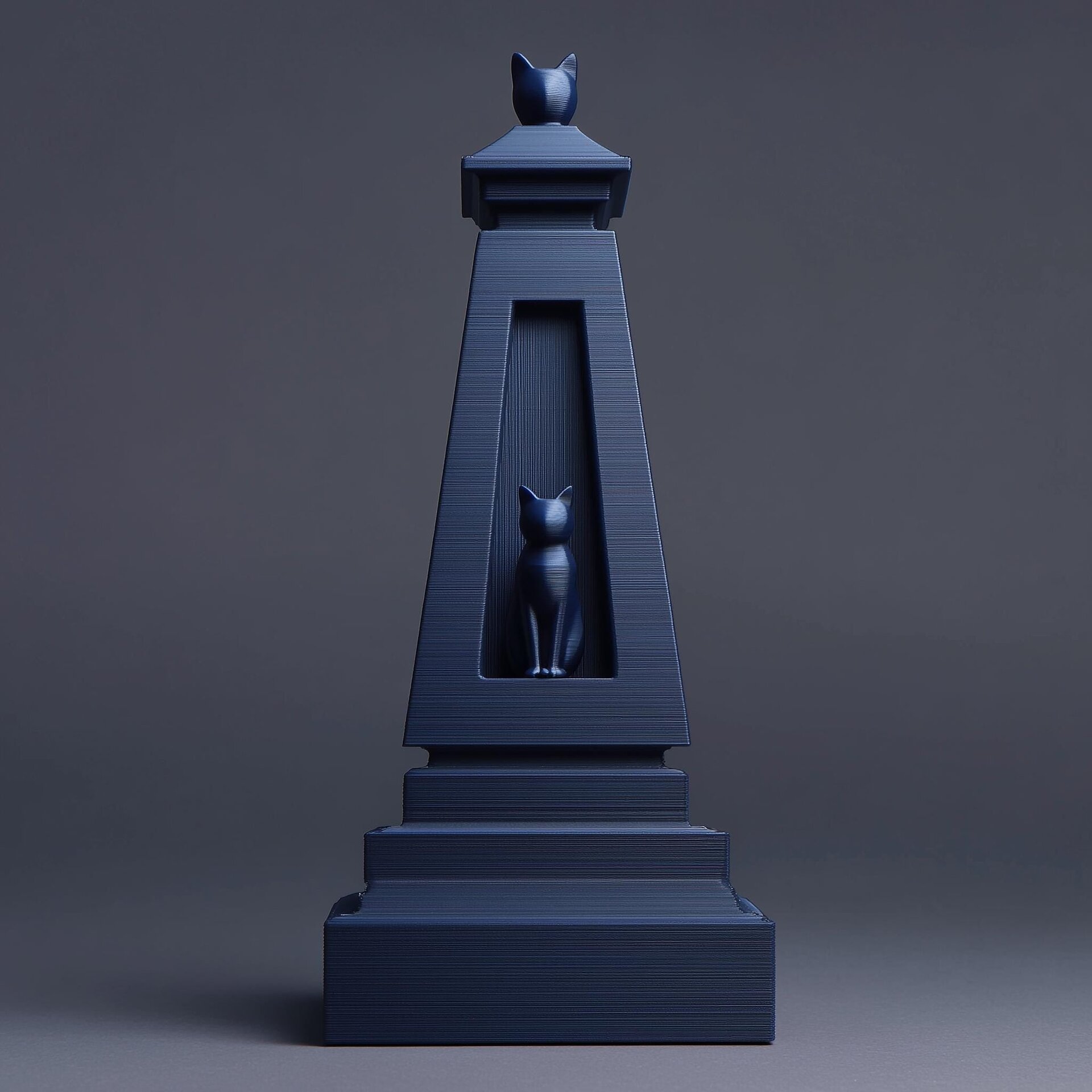 3D Printed Cat Obelisk Memorial Urn | Geometric Keepsake