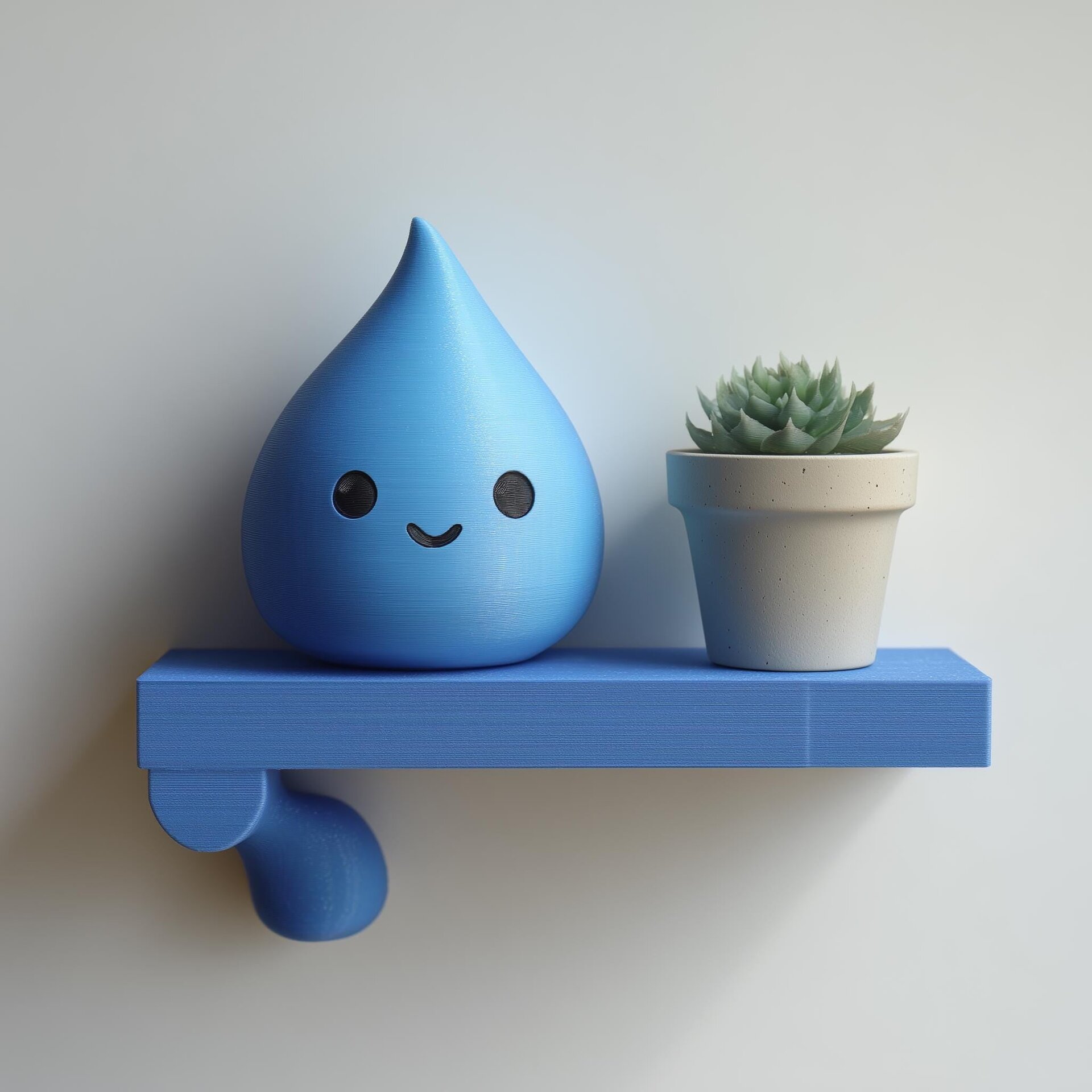 3D Printed Water Drop Wall Shelf