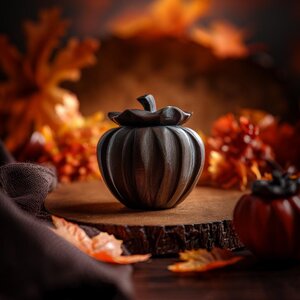 Pumpkin Memorial Urn with Lid | 3D Printed Keepsake