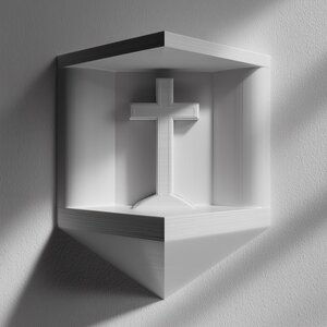 3D Printed Cross Prayer Niche Wall Shelf
