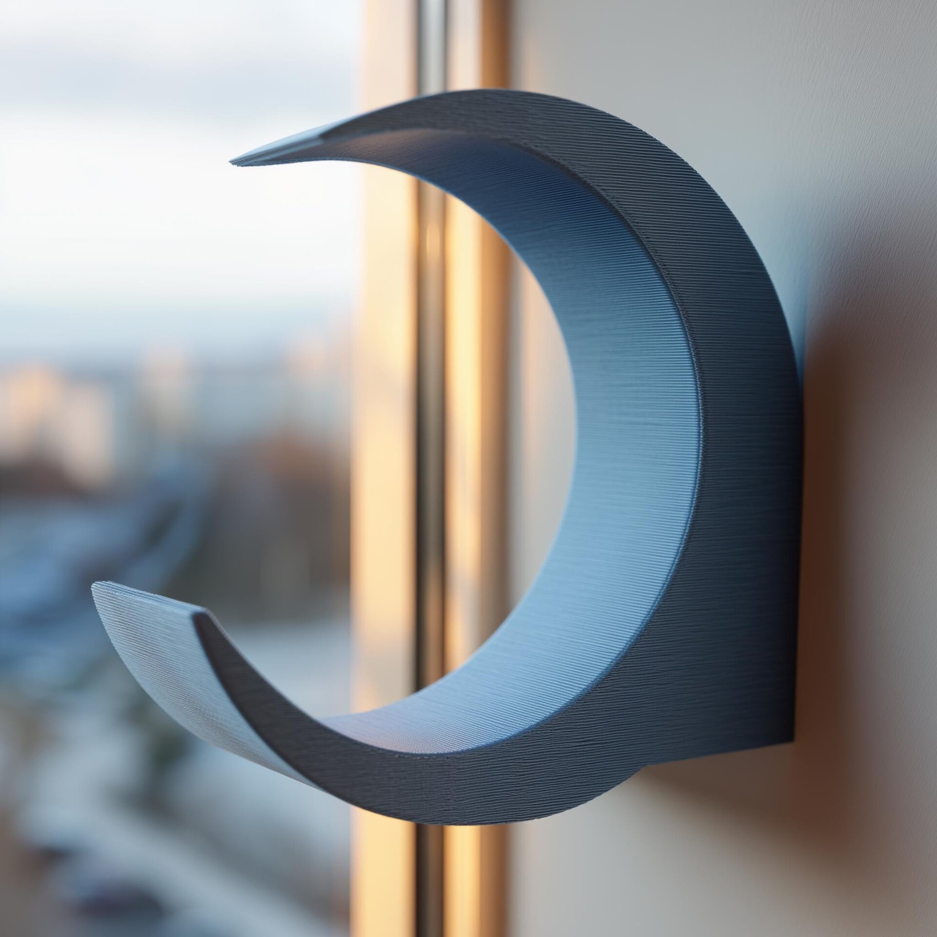 3D Printed Crescent Moon Wall Shelf | Crystal Display Ledge