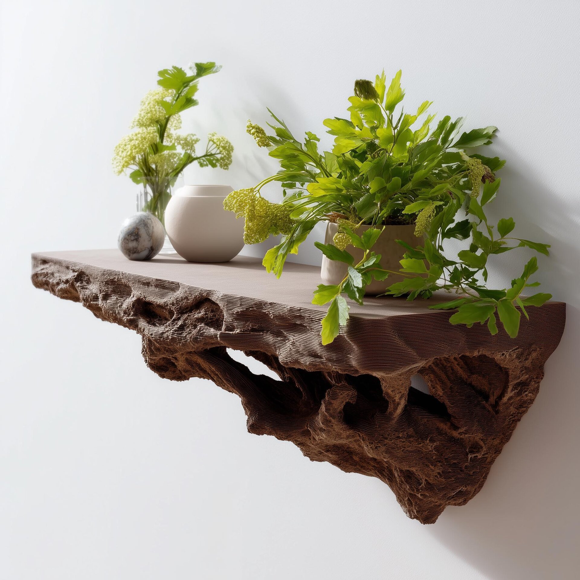 3D Printed Root-Inspired Wall Shelf