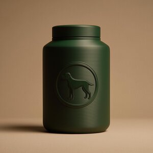 3D Printed Dog Emblem Memorial Urn