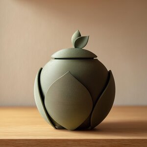 Botanical Pet Memorial Urn | 3D Printed Leaf Design