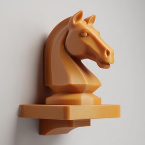 3D Printed Chess Knight Wall Shelf