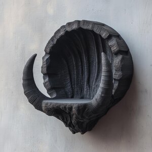 3D Printed Crescent Horn Wall Shelf