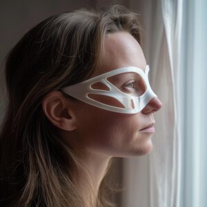 3D Printed Minimal Contour Eye Mask | Futuristic Cosplay Facepiece