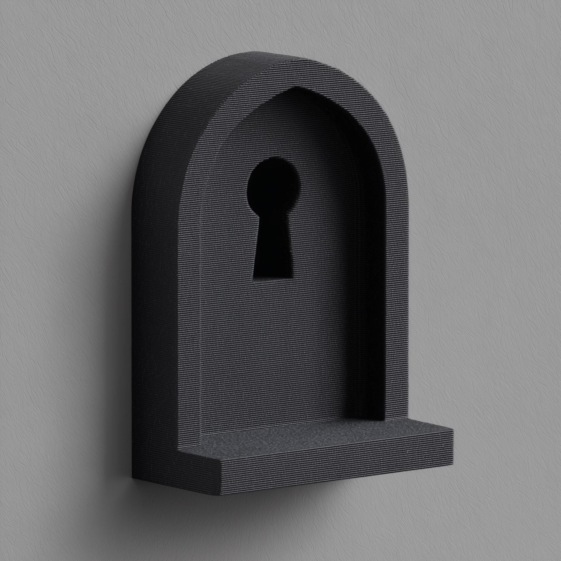 3D Printed Keyhole Wall Shelf | Sculptural Display Ledge