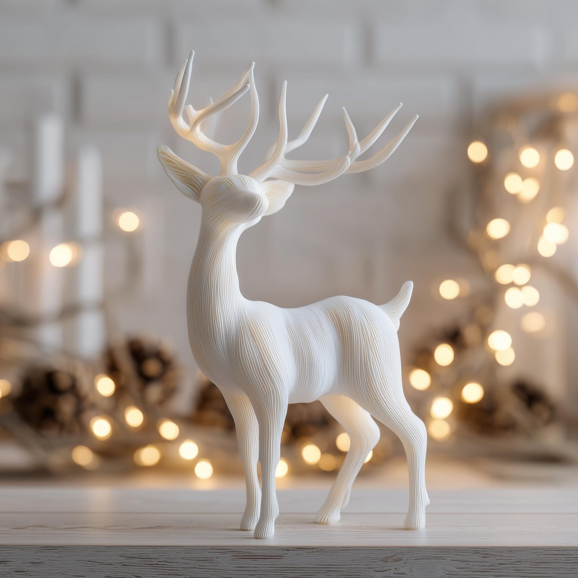3D Printed Antlered Deer Sculpture