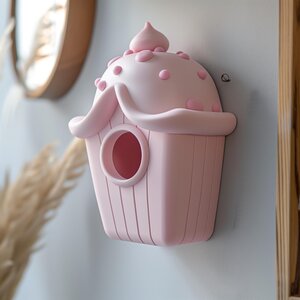 3D Printed Cupcake Birdhouse Wall Art