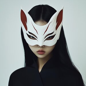 3D Printed Fox Spirit Half Mask | Kitsune Costume Prop