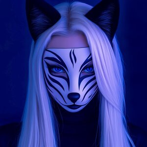 3D Printed Full Kitsune Mask | Fox Spirit Costume Prop