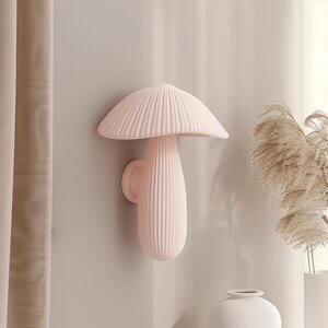 3D Printed Ribbed Mushroom Wall Sculpture