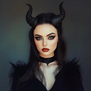 Gothic Black Demon Horns Set | 3D Printed Headband Pair