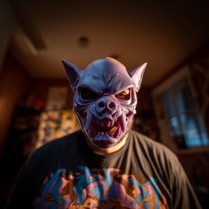 3D Printed Feral Monster Mask | Dark Fantasy Costume